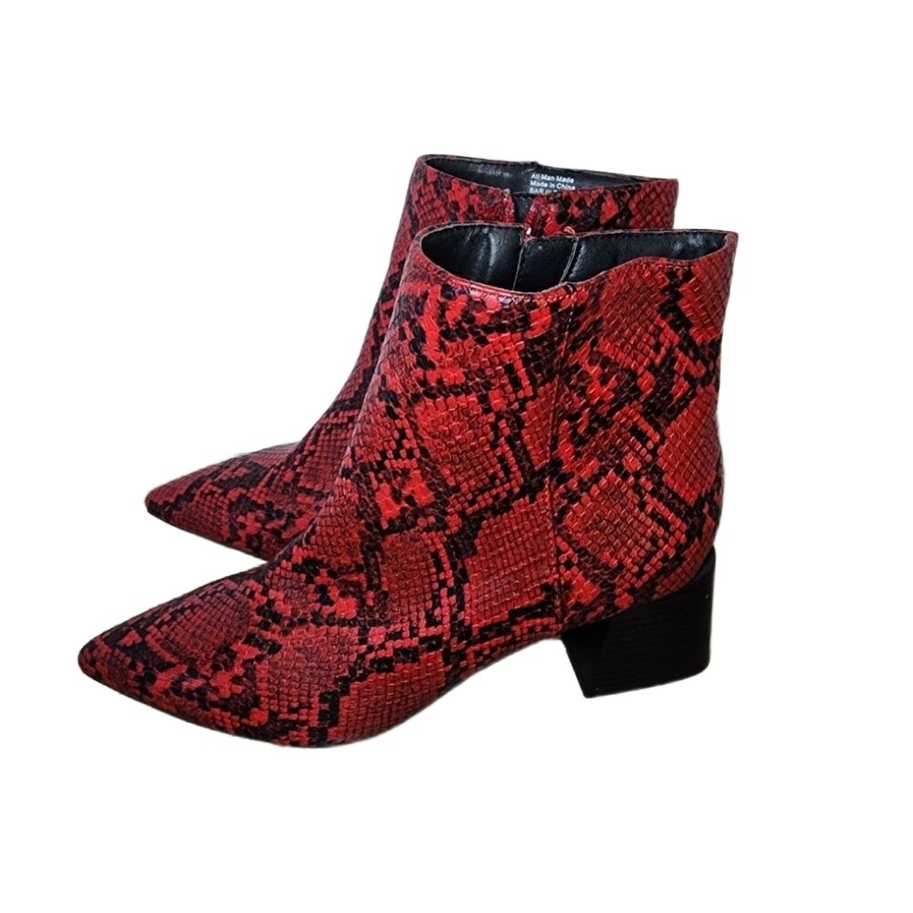 Bar Iii Red Snake Skin Print Pointed Toe Slip On … - image 5